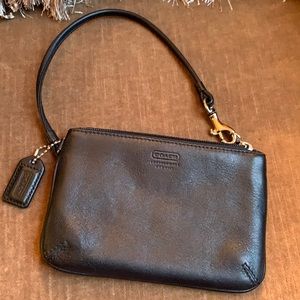 Coach Black Leather Wristlet